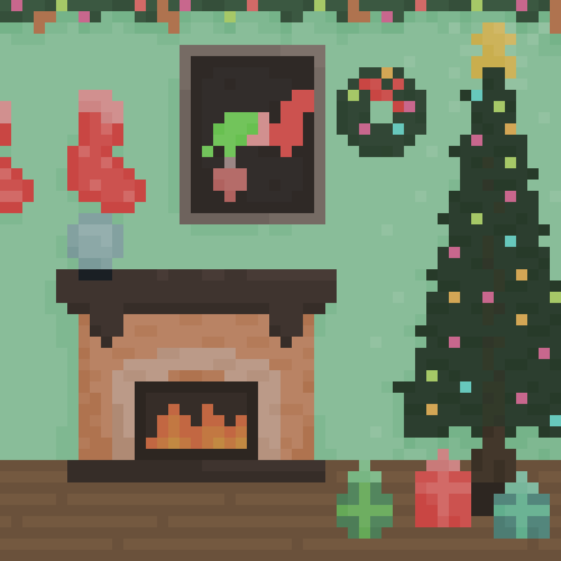 A christmas themed living room